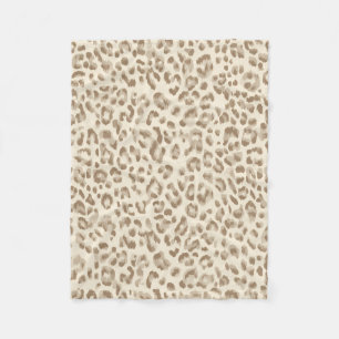 Beige Cheetah Print Fleece Blanket
