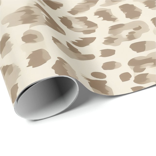 Beige Cheetah Print Wrapping Paper (Roll Corner)