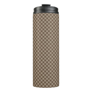 Beige Chequered Pattern  Thermal Tumbler