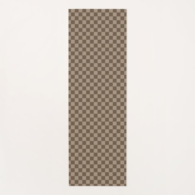 beige chequered pattern  yoga mat (Front)