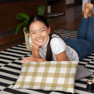 Beige Chequered Pillow Case