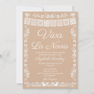 Beige Cielito Lindo Viva La Novia Bridal Shower Invitation