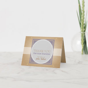 Beige Circle P Square Tags Sympathy Thank you Card