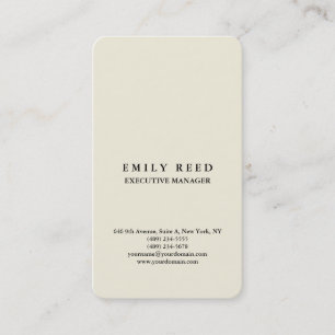 Beige classical professional minimalist business card