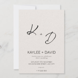 Beige Classy Wedding Invitation Minimal 