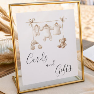 Beige Clothes And Toys Baby Shower Cards & Gifts Poster