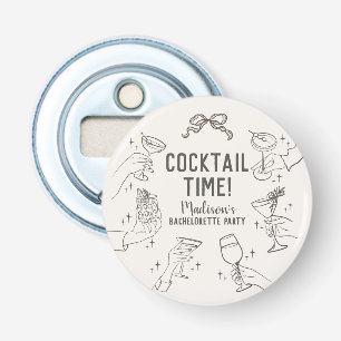 Beige Cocktail Party Bachelorette Envelope Favour Bottle Opener