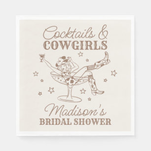 Beige Cocktails and Cowgirls Rodeo Bridal Shower Napkin