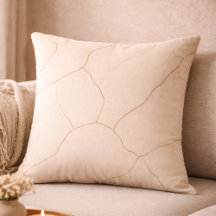 Beige Cocoa Veins Throw Pillow