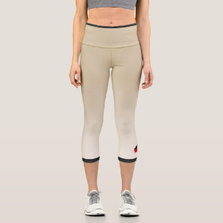 Beige Color Gradient with Aboriginal Flag Capri Leggings