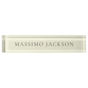 Beige Color Minimalist Plain Modern Aesthetic Look Nameplate