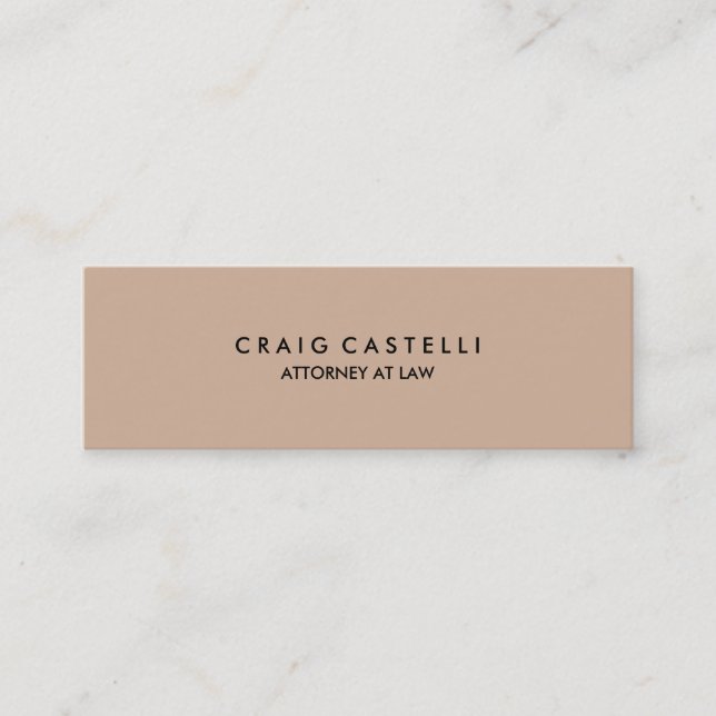 Beige Colour Background Standard Mini Business Car Card (Front)