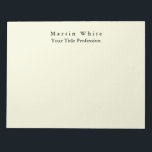 Beige Colour Plain Elegant Professional Modern Notepad<br><div class="desc">Simple,  modern,  minimalist design for companies. This template can be customised to meet all professional occupations.</div>