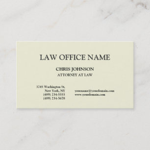 Beige Colour Trendy Attorney at Law Business Card