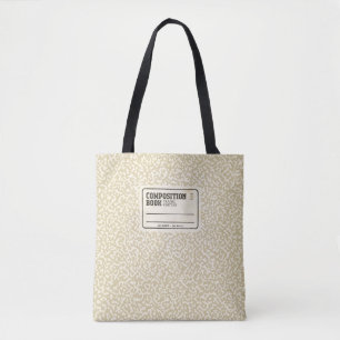 Beige Composition Notebook Tote Bag