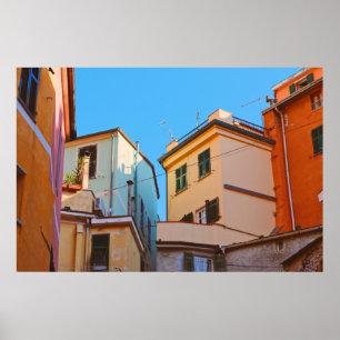 BEIGE CONCRETE HOUSE BESIDE BROWN HOUSE POSTER