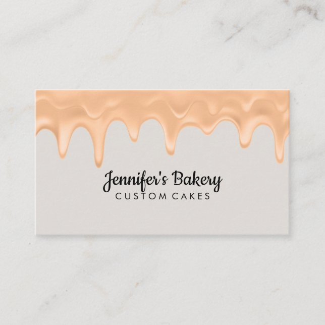 Beige cookie sale artisan doughnut cream cupcake s business card (Front)