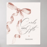 Beige Coquette Bow Cards and Gifts Party Decor