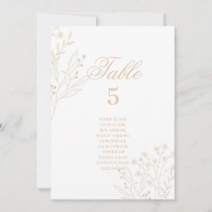 Beige Corner Floral Boho Wedding Seating Charts Invitation