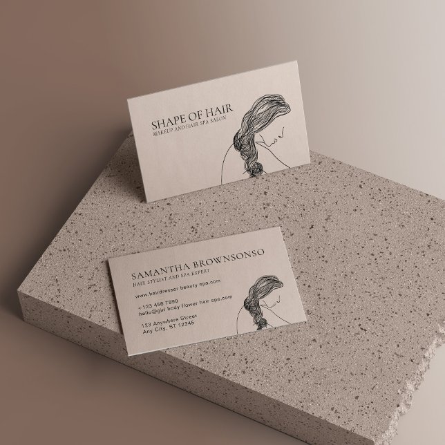 Beige Cream Beautiful Woman Body Feminine Hair Business Card (Beige Cream Beautiful Woman Body Feminine Hair Business Card)