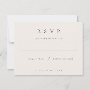 Beige Cream Boho Wedding Reply Modern RSVP Card