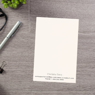Beige cream business contact information post-it notes
