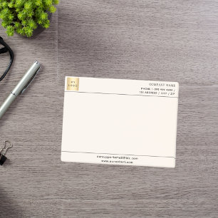 Beige cream business logo post-it notes