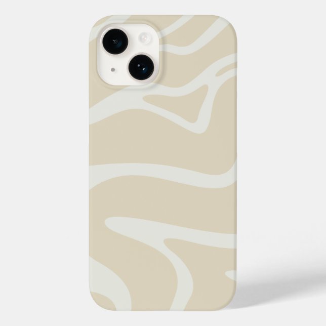 Beige Cream Simple Organic Pattern Case-Mate iPhone Case (Back)