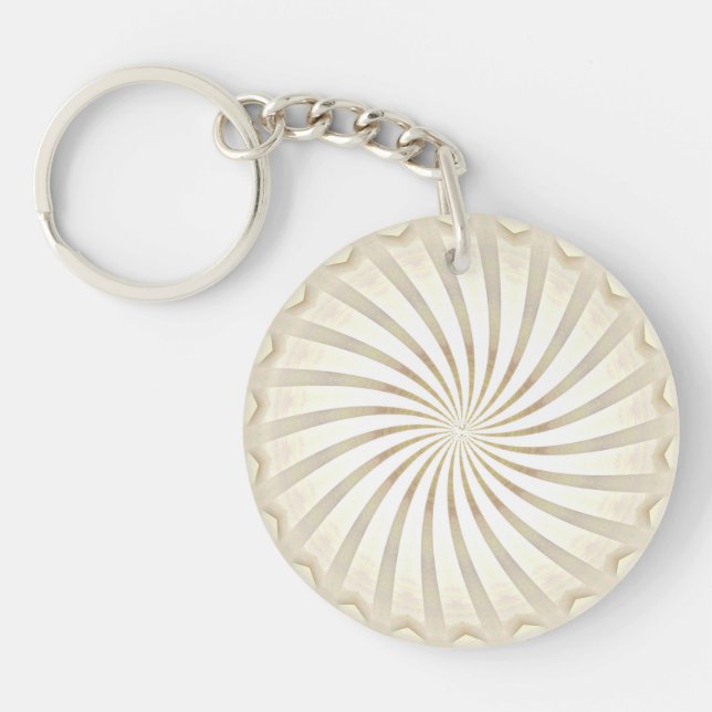 Beige Cream Swirl Keychain (Front)