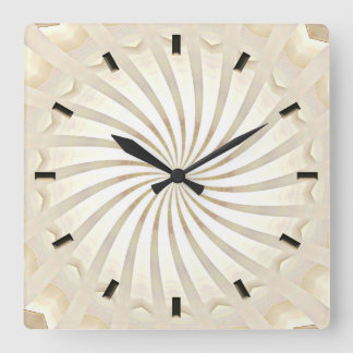 Beige Cream Swirl Wall Clock