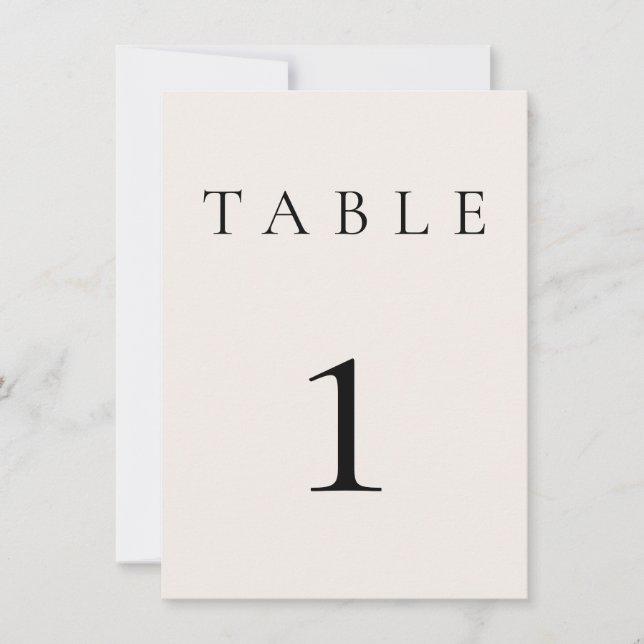 Beige Cream Wedding/Event Table Number (Front)
