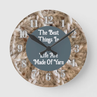 Beige Crochet Pattern Photo Crafty Love Yarn Round Clock