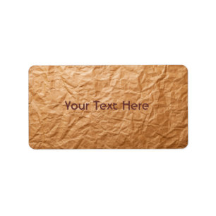 Beige Crumpled Paper Label