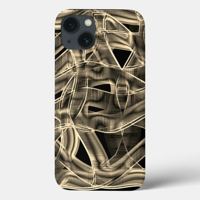 Beige curved ribbons, contrasted by embossed lines Case-Mate iPhone case (Back)
