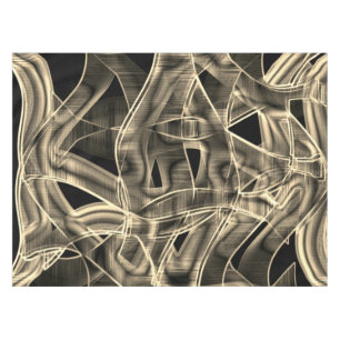 Beige curved ribbons, contrasting by embossed line tablecloth