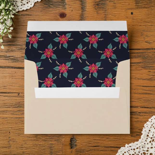 Beige Custom Envelope with Vintage Floral Liner (Creator Uploaded)
