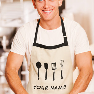 Beige Custom Name Apron
