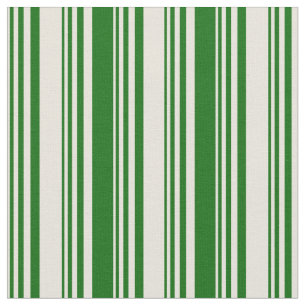 Beige & Dark Green Coloured Lines/Stripes Pattern Fabric