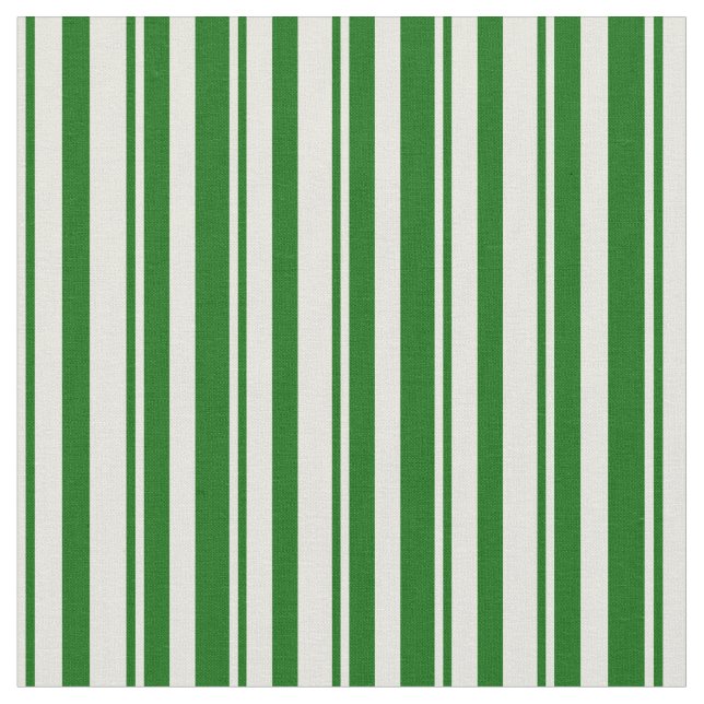Beige & Dark Green Pattern Fabric (Close Up)