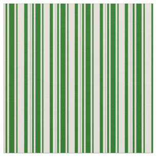Beige & Dark Green Pattern of Stripes Fabric