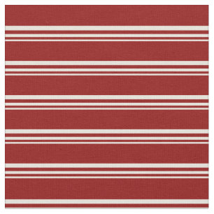 Beige & Dark Red Lines Fabric