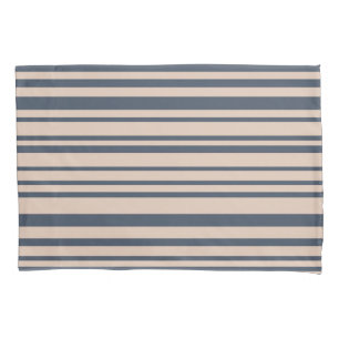 Beige/Deep Blue Simple Stylish Stripe Pattern Pillowcase