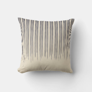 Beige/Deep Blue Stylish Stripe Pattern Cushion