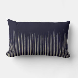 Beige/Deep Blue Stylish Stripe Pattern Lumbar Cushion