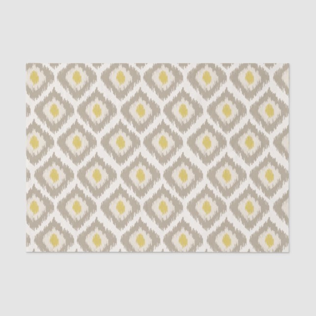 Beige Diamond Ikat Pattern Tissue Paper (Front)