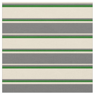 Beige, Dim Grey, and Dark Green Pattern Fabric