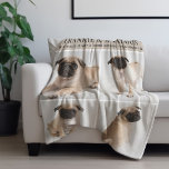 Beige Dog Photo Paw Prints Quote Blanket<br><div class="desc">A warm, inviting fleece blanket featuring four photos of your dogs alongside their custom names and the quote "A House Is Not a Home Without Paw Prints" with paw print details. The soft beige accent bar creates a natural, neutral backdrop that lets your photos shine. All text and photos are...</div>