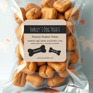 Beige   Dog Treat Business Labels