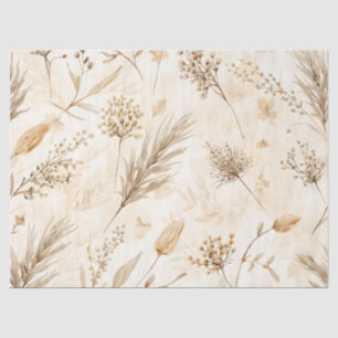 Beige Dried Flower Botanical Tissue Paper