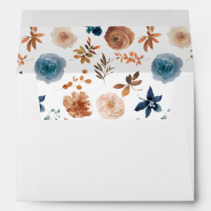 Beige & Dusty Blue Floral Envelope 2